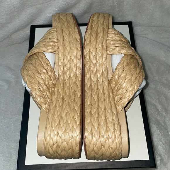 NWT J/SLIDES QUIVER Natural Raffia Sandal - Picture 12 of 15